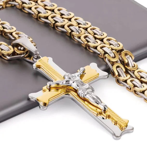 Cardinal Cross Chain, Silver/Gold