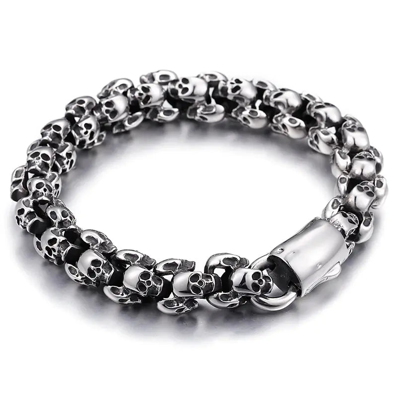 Ghoul Skull Bracelet, Silver
