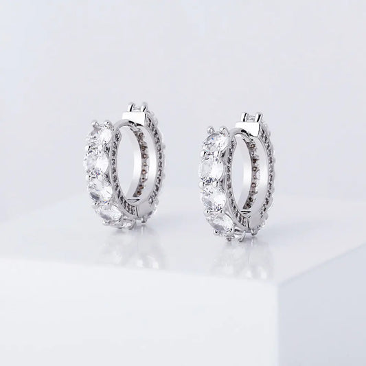 Vanguard Hoop Earrings, Silver