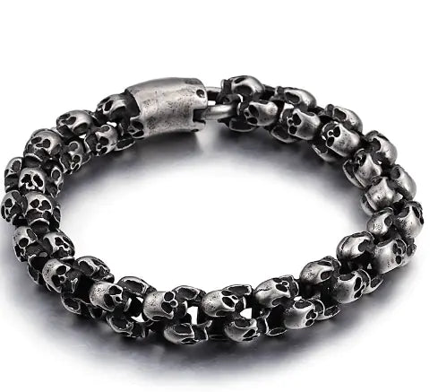 Ghoul Skull Bracelet, Steel