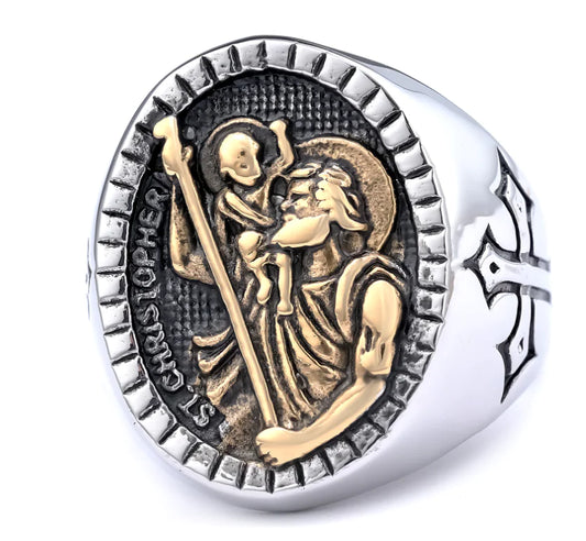 Herald Cross Ring, Two-Tone